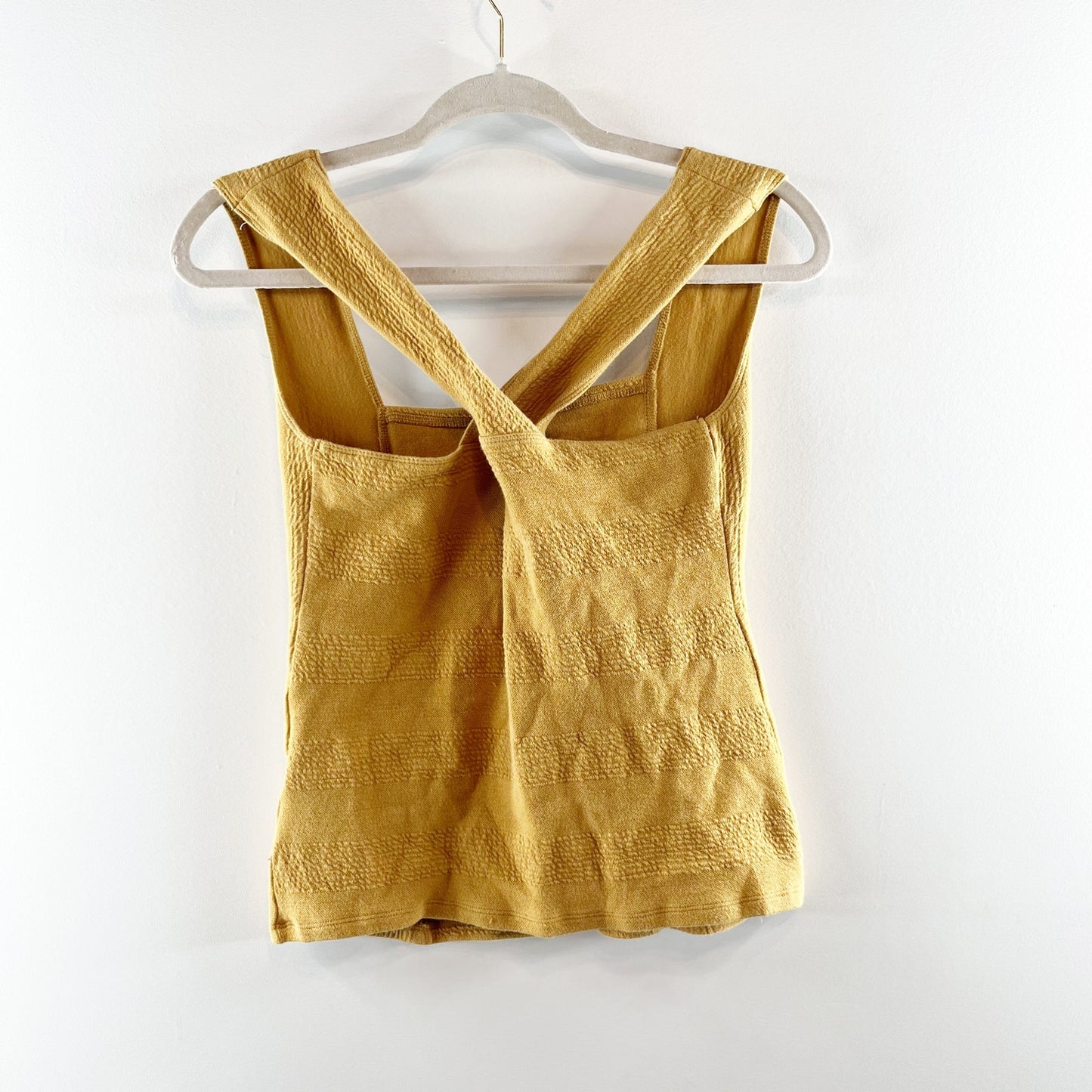 Maeve Anthropologie Stephie Sleeveless Cross Back Tank Top Gold Yellow Small