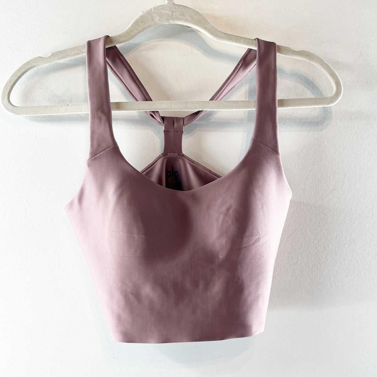 Alo Airlift Sleek Bra Tank Mushroom Purple Small