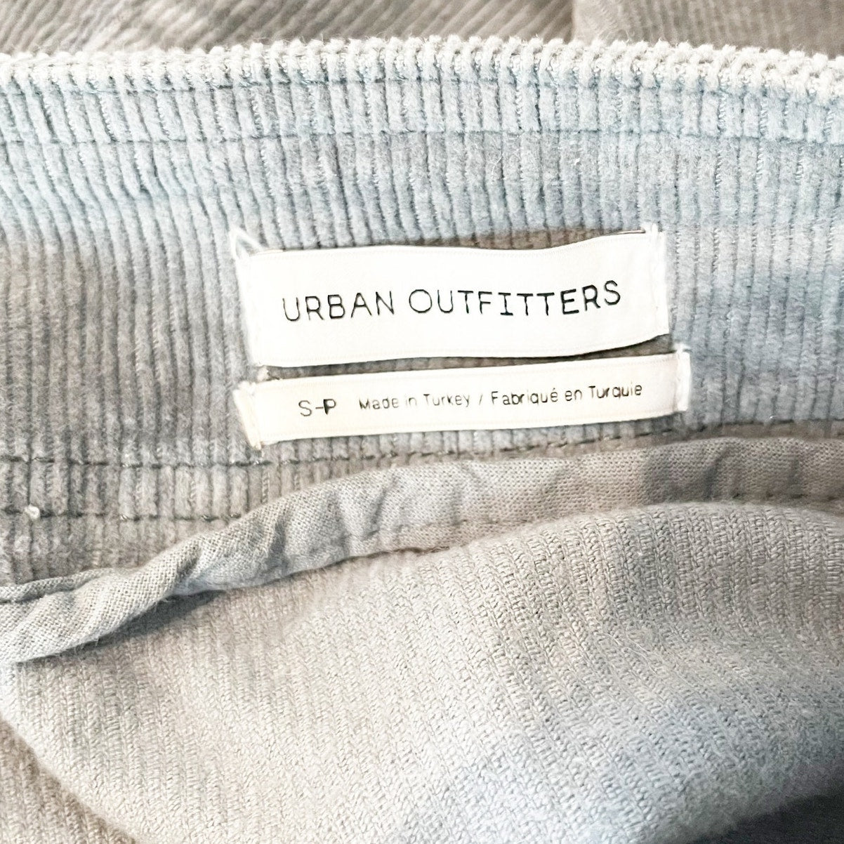 Urban Outfitters Harmony Corduroy Asymmetrical Zip Belted Mini Skirt Blue Small