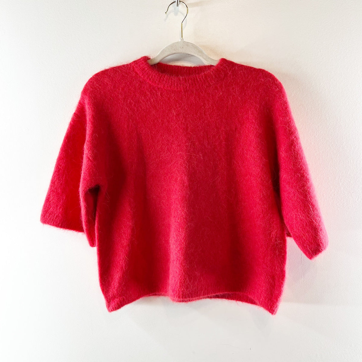 Pistola Micah Elbow Length Boxy Crewneck Sweater Ruby Red XS