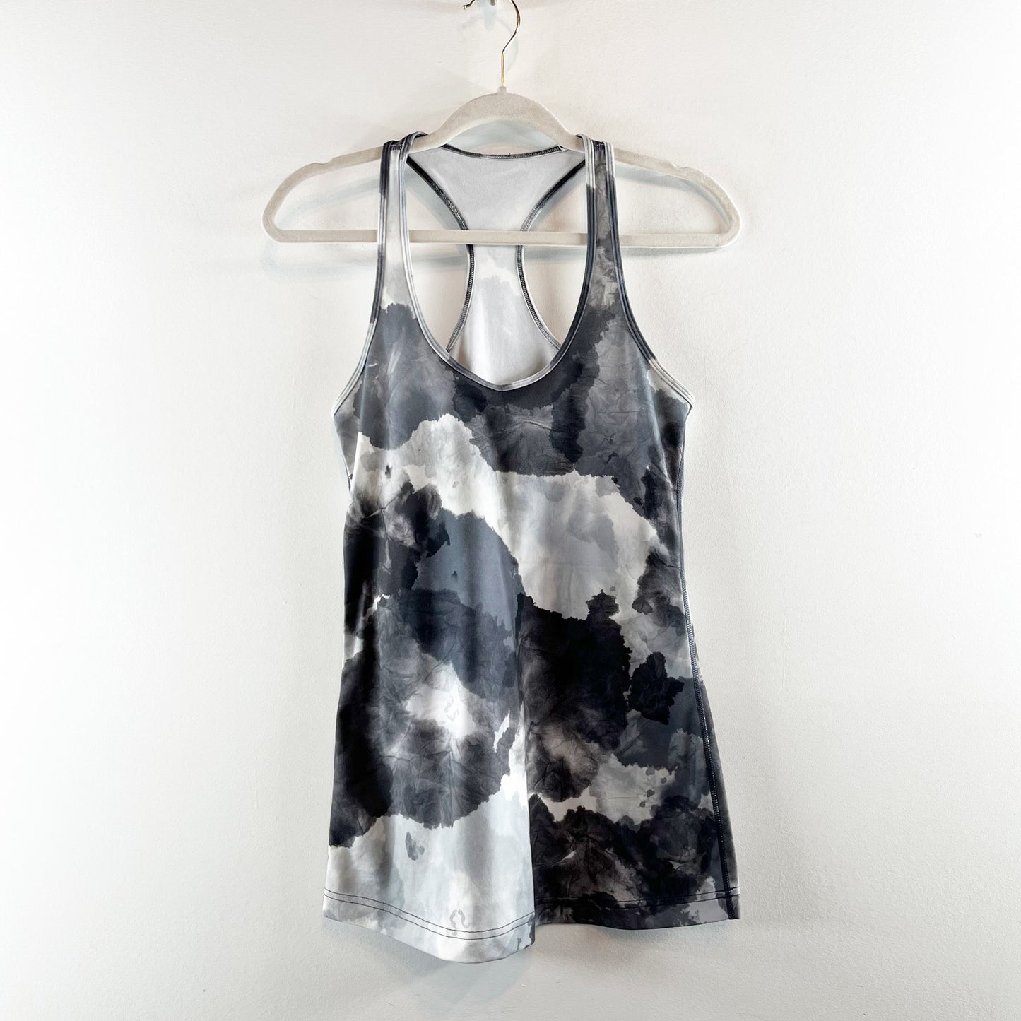 Lululemon Cool Racerback Tank Top Gray White Black Small