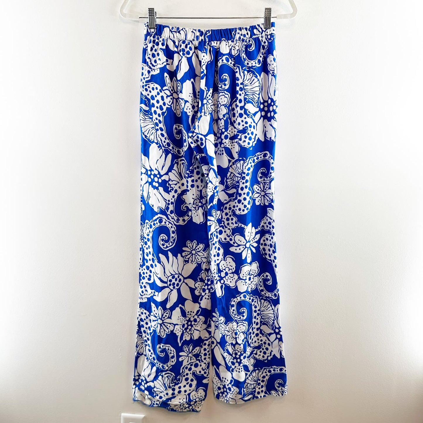 Lilly Pulitzer Cambridge Palazzo Printed Wide Leg Pants Blue XS