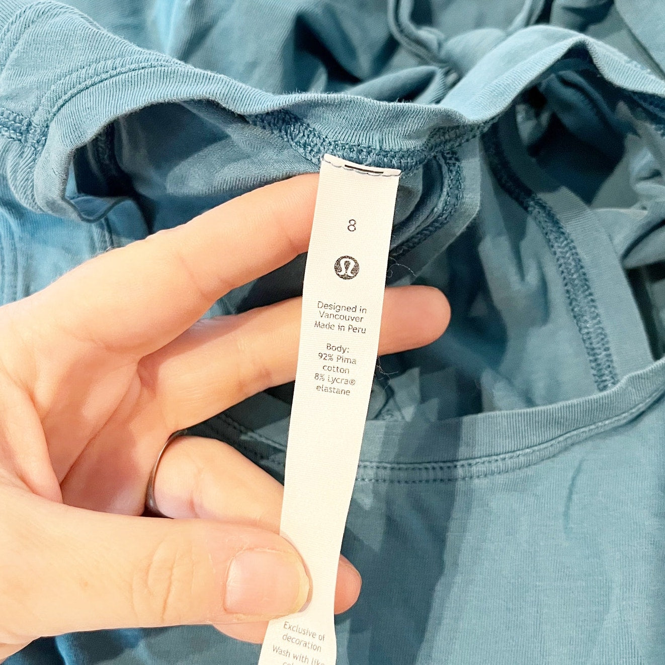 Lululemon All Tied Up Tank Top Pima Cotton Capture Blue 8
