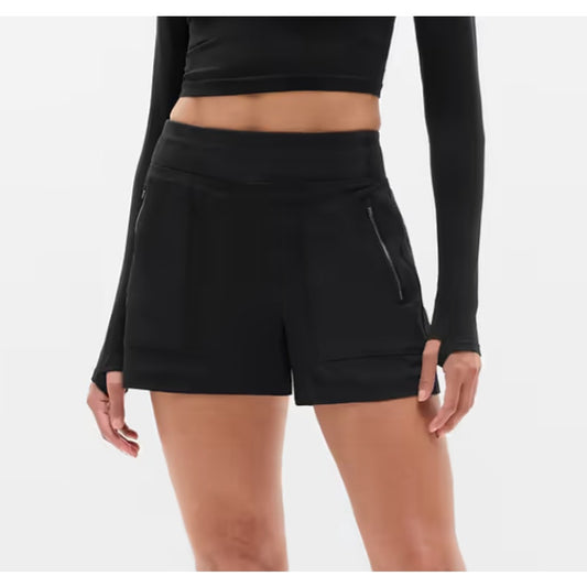 Athleta Mid Rise Trekkie North Shorts Black 12
