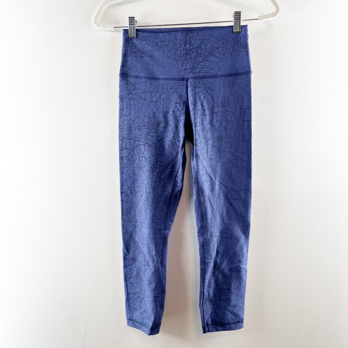 Lululemon Wunder Train High-Rise Crop 23" Thread Dye Night Sea Black Blue 6