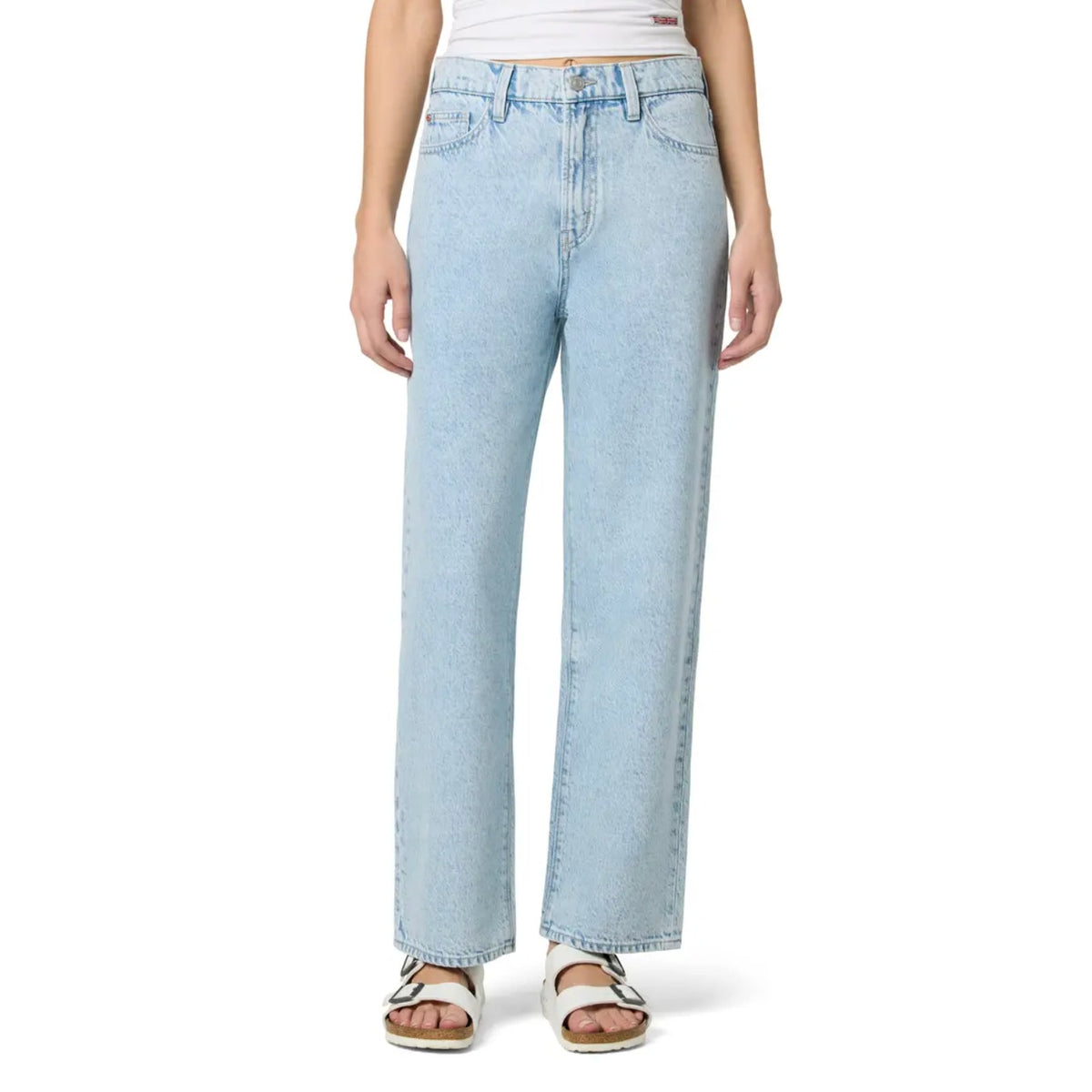 Hudson Noa High Rise Straight Leg Ankle Jeans Denim Brenda Light Wash 31