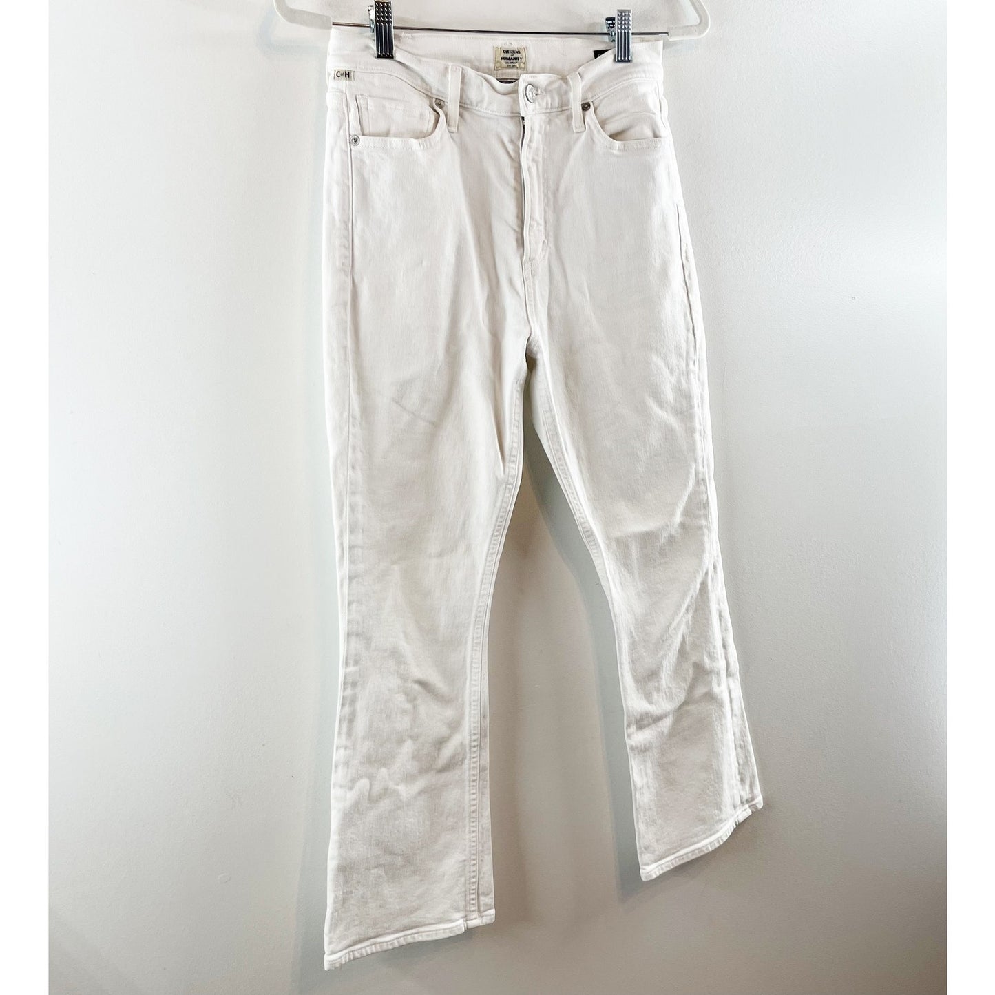 Citizens Of Humanity High Rise Demy Cropped Flare Jeans White 26 / 2