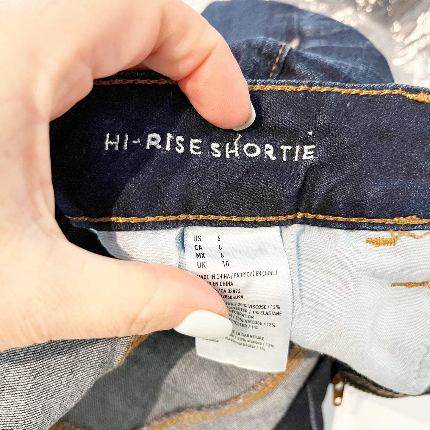 American Eagle Outfitters Super Stretch Denim Hi-Rise Jean Shorts Blue 10