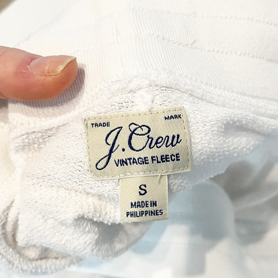 J. Crew Vintage Terry Fleece Jogger Sweatpants Cotton White Small