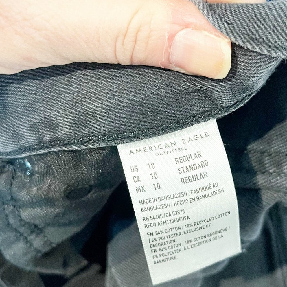 American Eagle Low Rise Skater Wide Leg Jeans Black 10