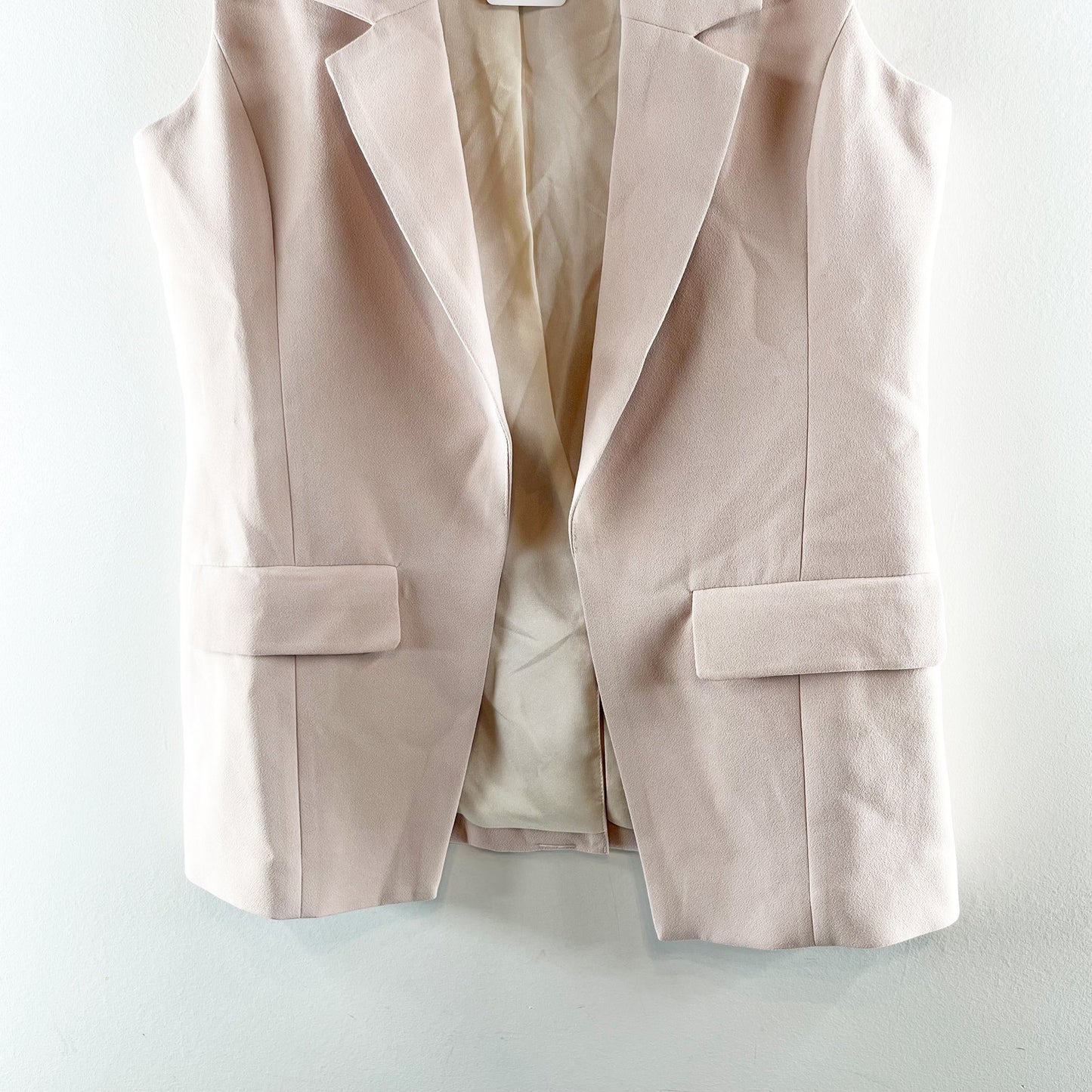 Evereve Winona Open Longline Blazer Vest in Dusty Rose Pink Small