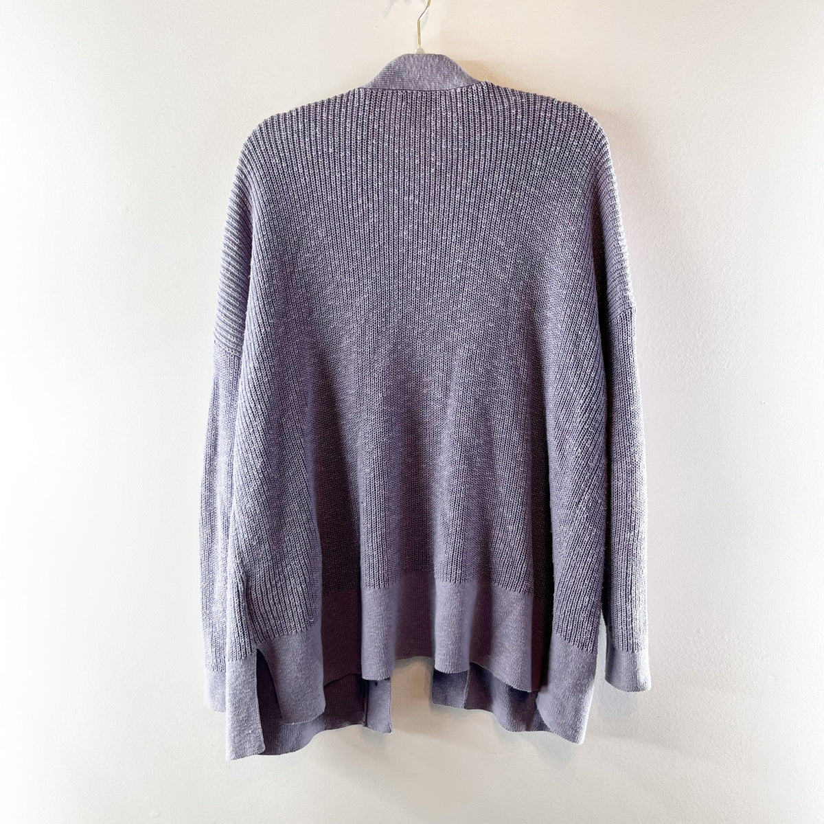 Madewell Lovell Long Sleeve V-Neck Knit Cardigan Sweater Dusk Peri Blue Large