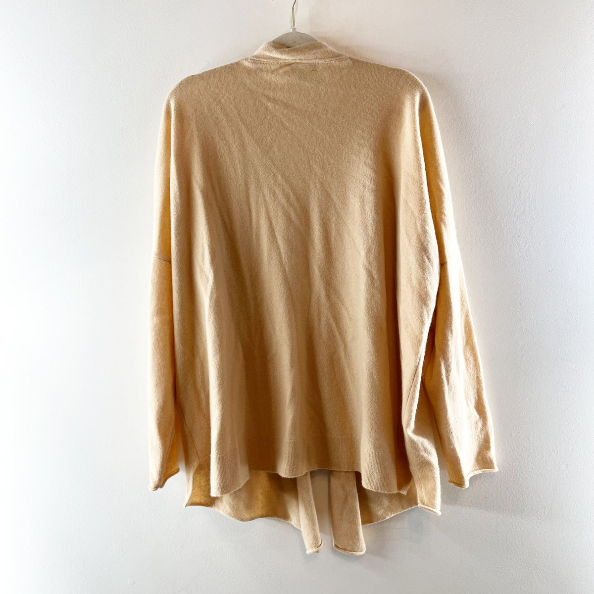 J. Crew Cashmere Long Sleeve Open Front Cardigan Sweater Heather Almond XXL