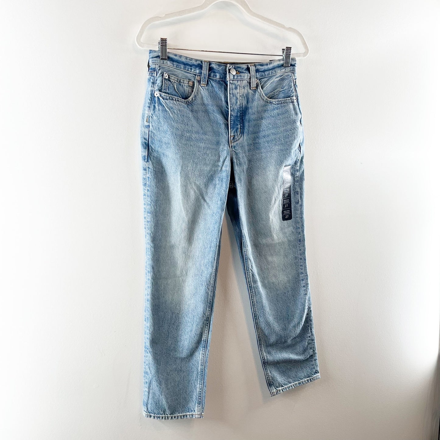 J. Crew Premium Edition High-Rise Cropped Denim Straight Jeans Blue 27