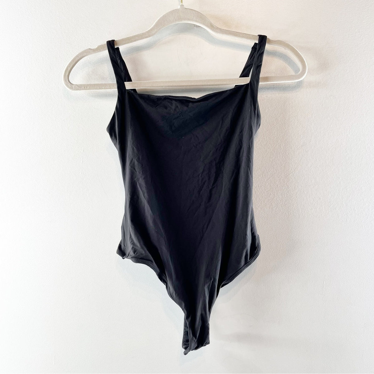 Skims Fits Everybody Square Neck Thong Bodysuit Tank Top Black Small