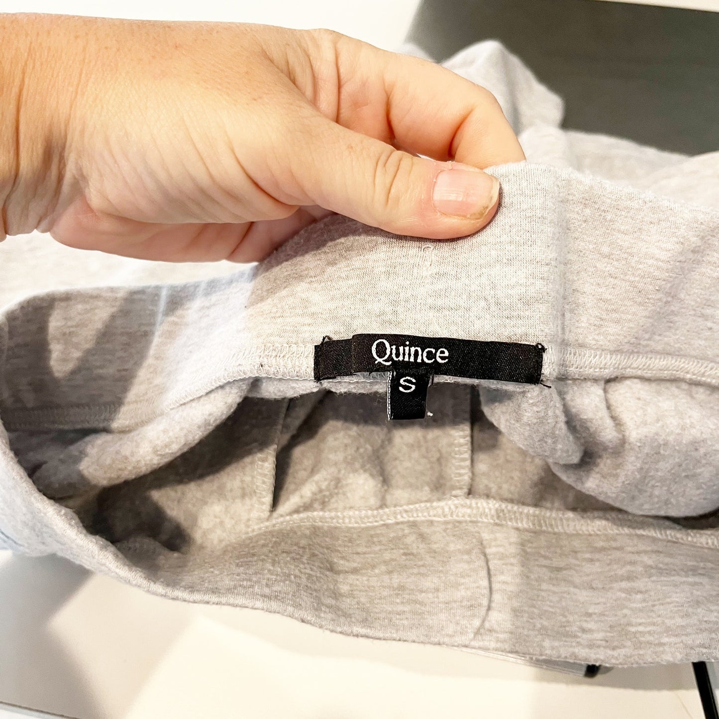 Quince SuperSoft Fleece Drawstring Waist Lounge Shorts Heather Gray Small