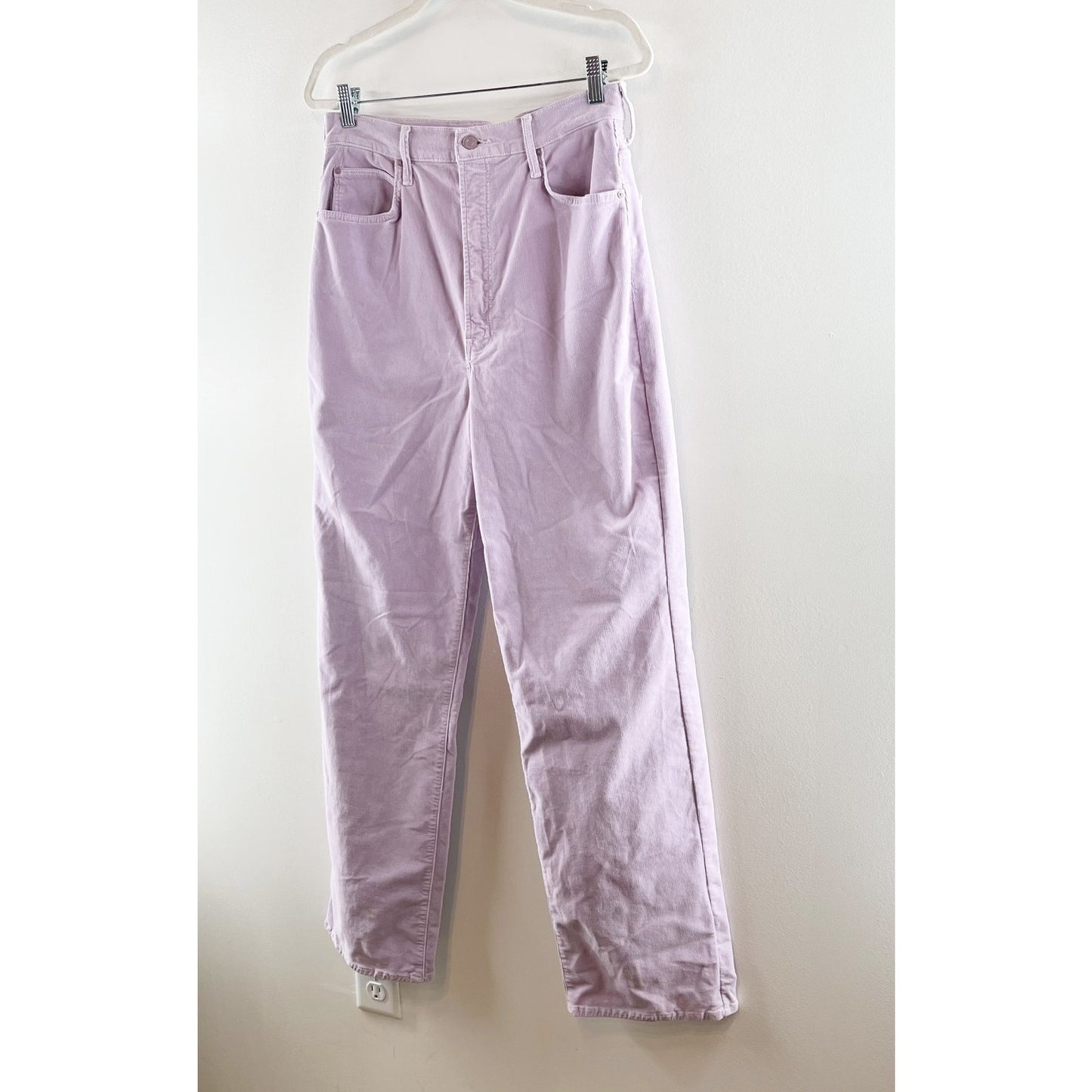 Mother The Tunnel Vision Sneak Hopscotch High Rise Straight Corduroy Purple 30