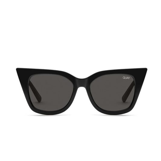 Quay Australia Harper Shiny Black Frame Smoke Lens Cat-Eye Sunglasses