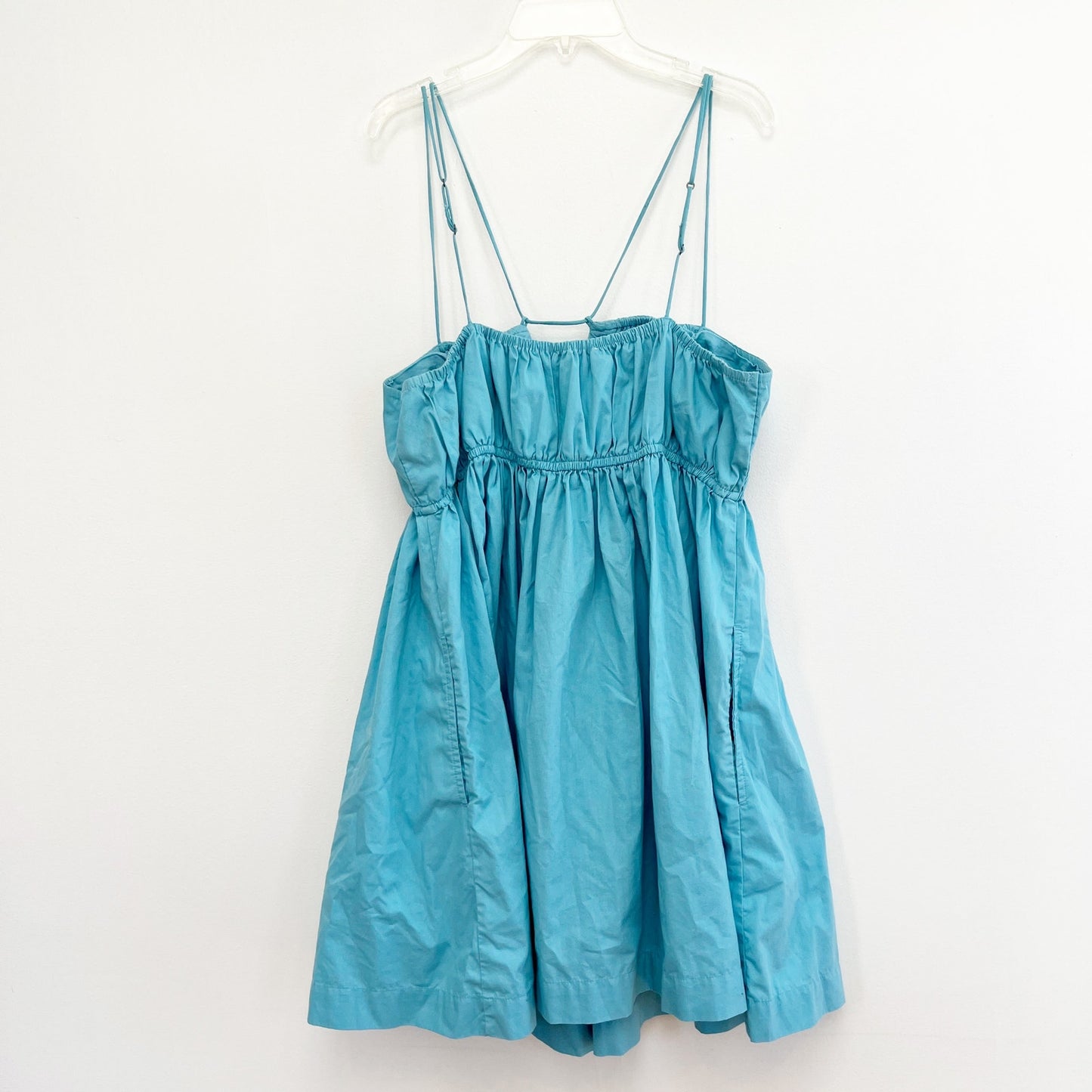 Abercrombie & Fitch Strappy Babydoll Mini Dress Blue Teal Turquoise XL