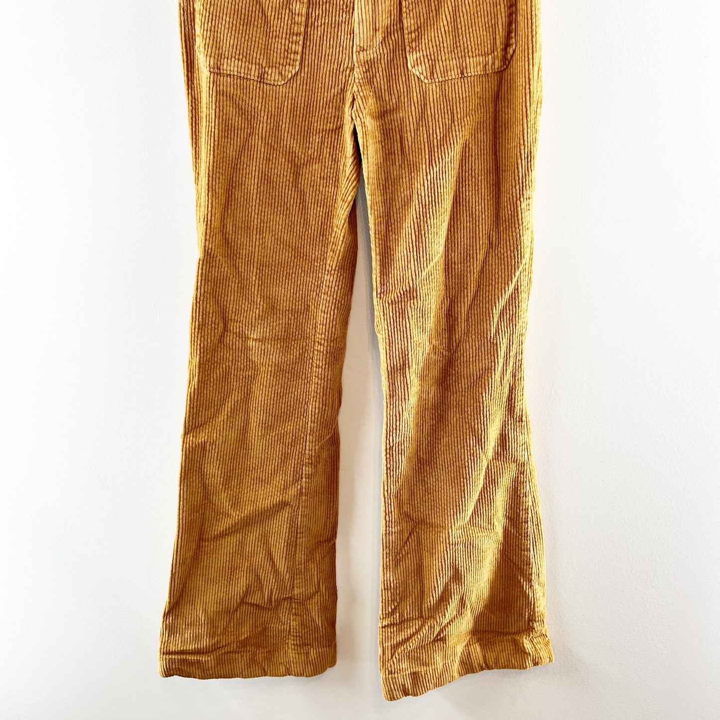 Free People High Rise Corduroy Flare Patch Pocket Pants Brown 0