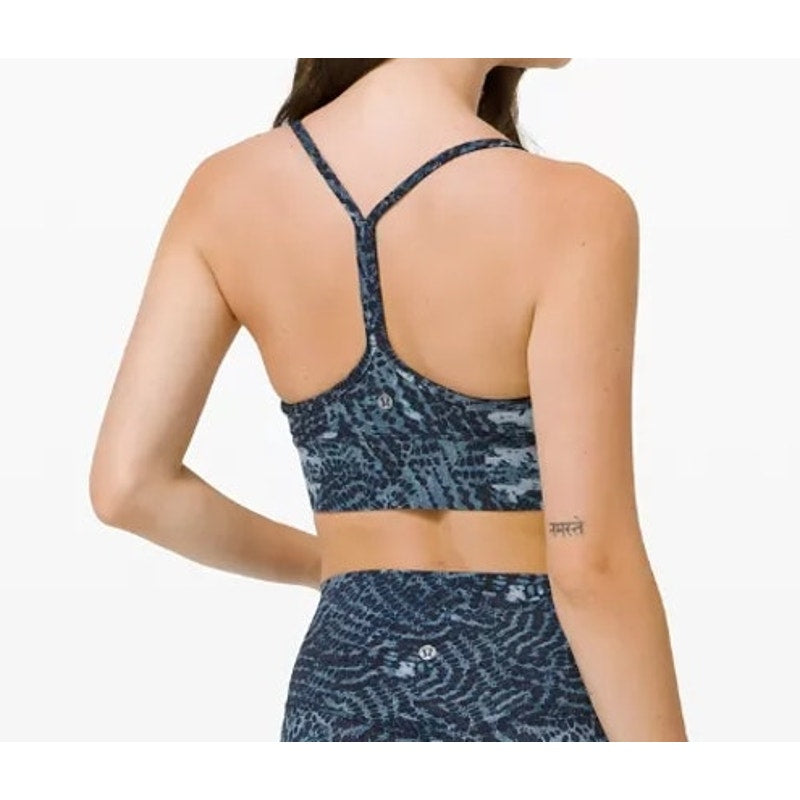 Lululemon Flow Y Bra Long Line Nulu Light Support Indigo Lace Starlight Multi 8
