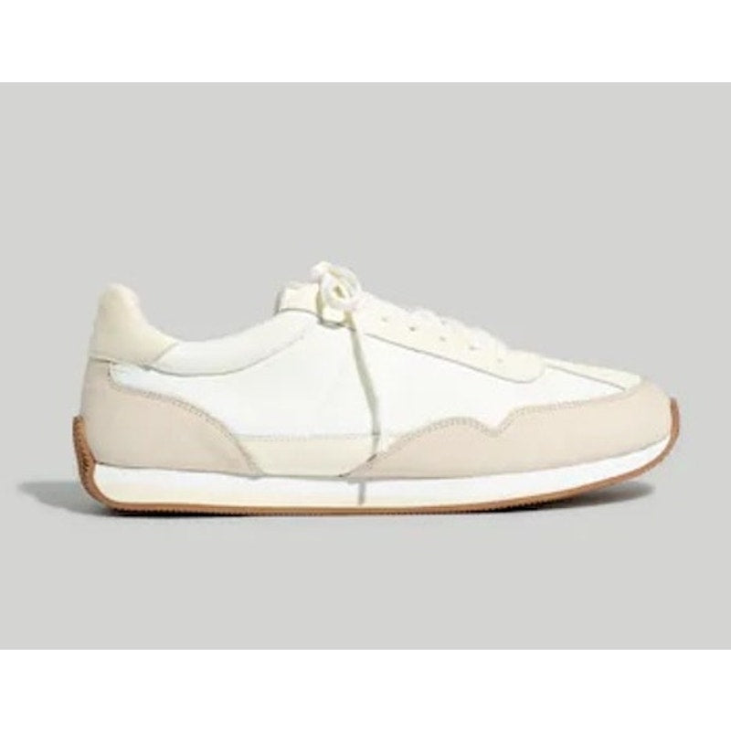 Madewell League Trainer Sneakers in Washed Nubuck Cream 7.5