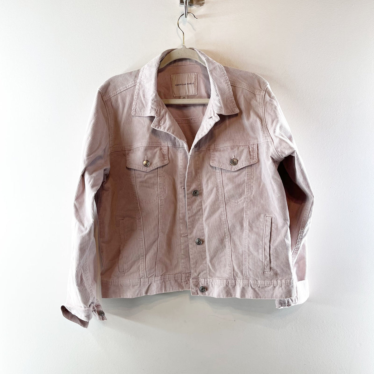 American Eagle Outfitters Long Sleeve Corduroy Jacket Light Pink Large