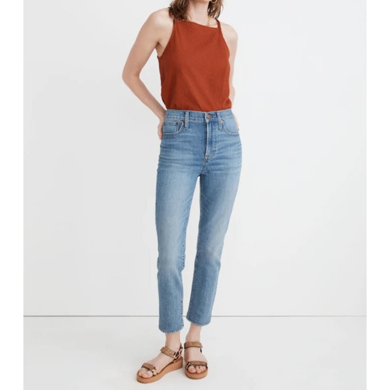 Madewell Perfect Vintage Cropped Jeans in Clymer Wash Blue 29 / 8