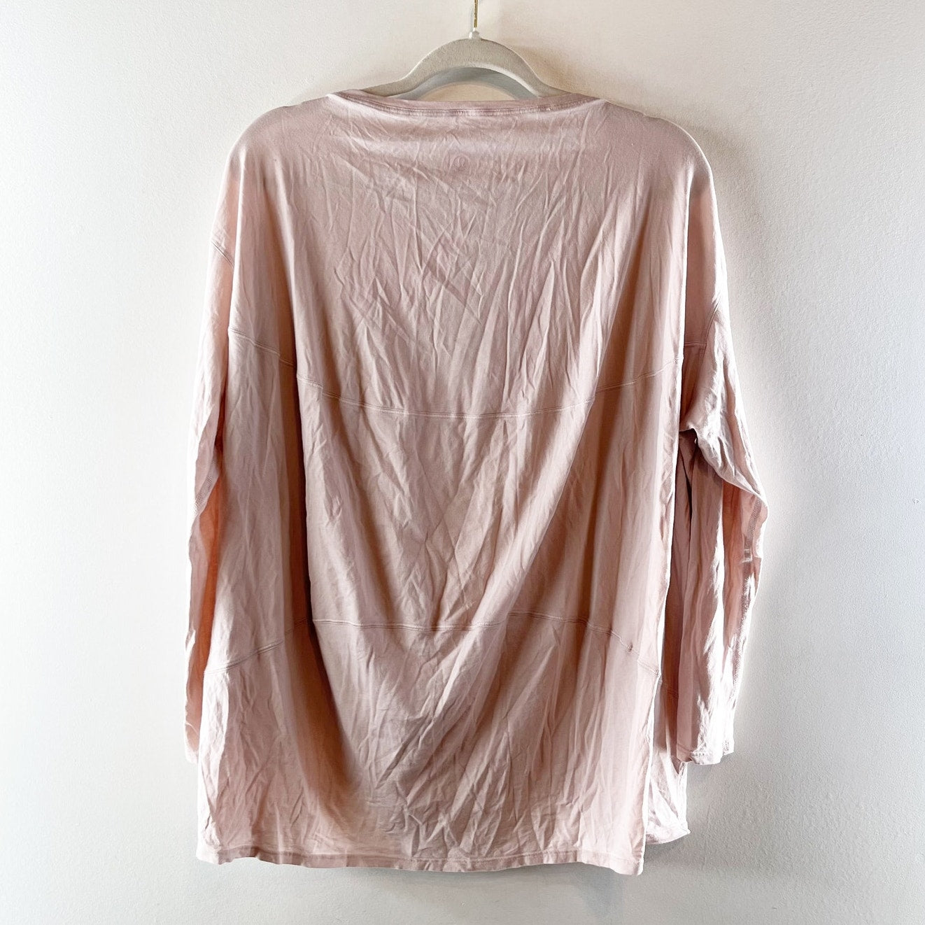 Lululemon Back in Action Long-Sleeve Boatneck Activewear T-Shirt Porcelain Pink