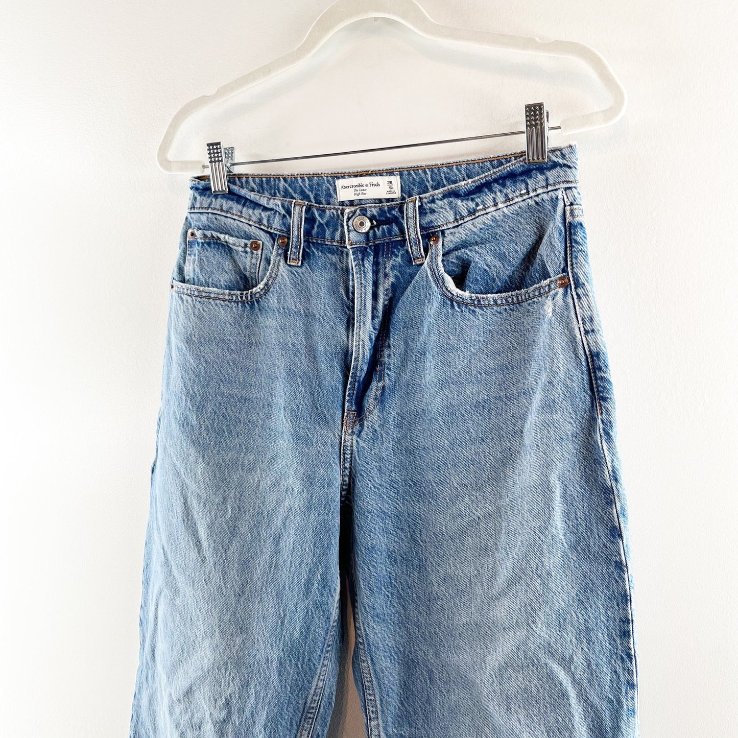 Abercrombie & Fitch High Waisted Denim Loose Jeans Blue 28 / 6 Petite