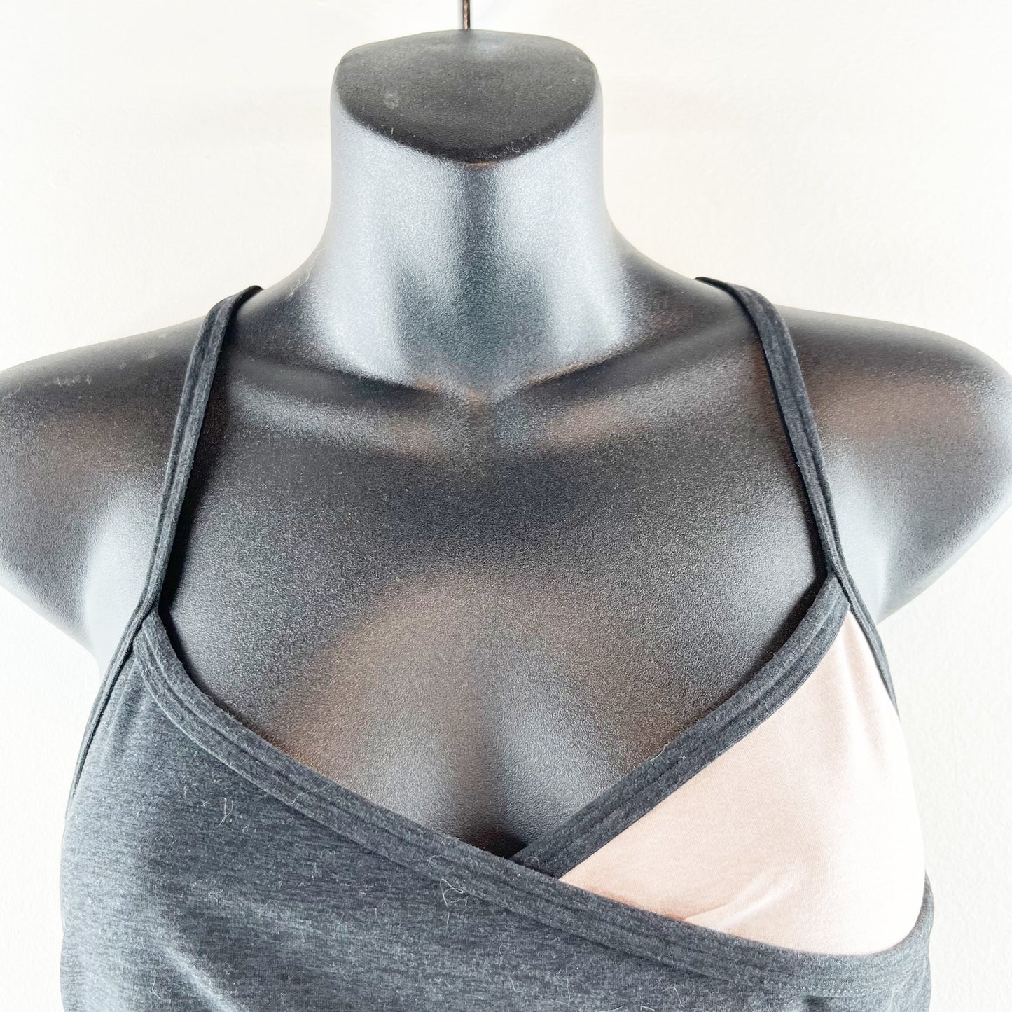 Beyond Yoga Spacedye Blocked At Your Leisure Colorblock Crossover Bra Gray Large