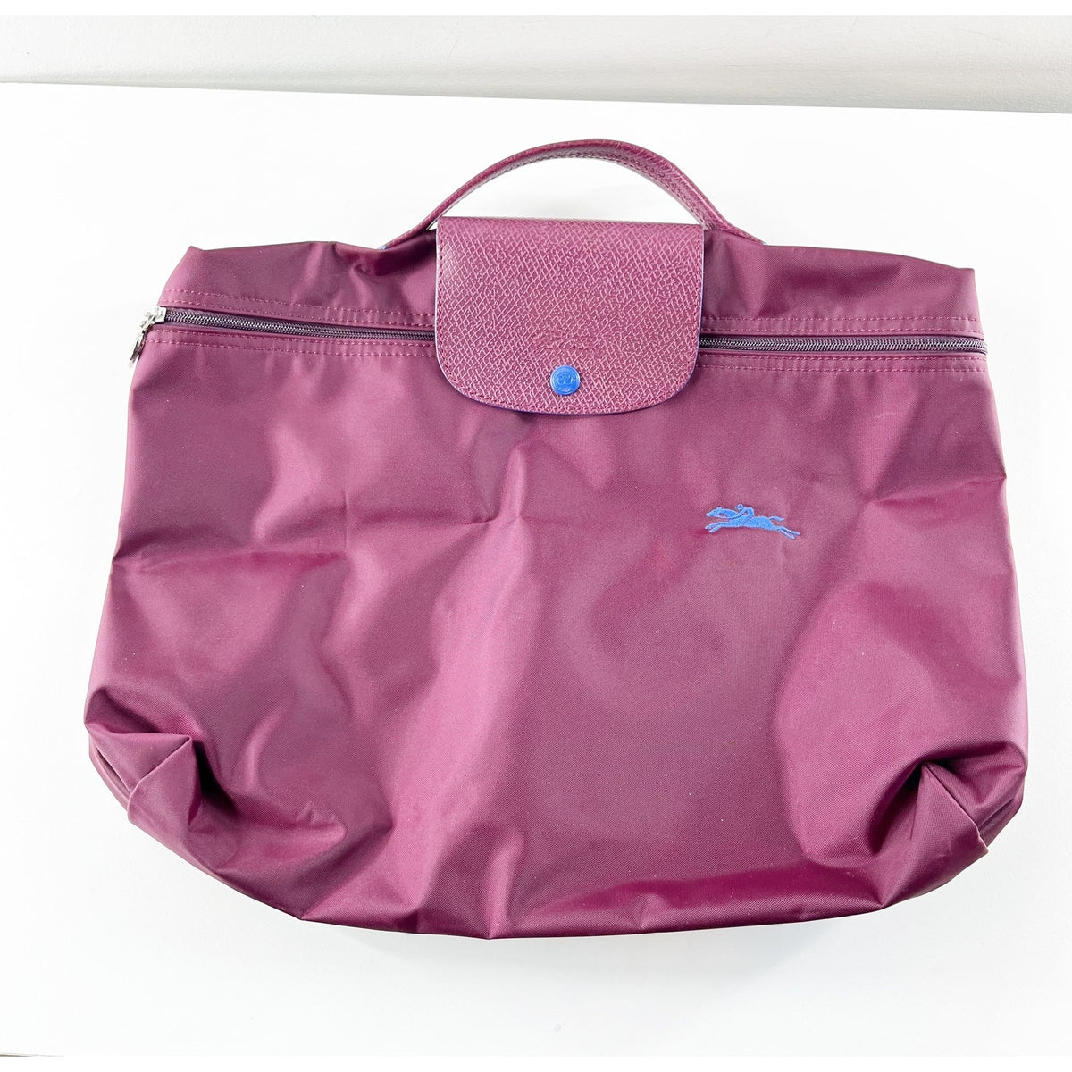 Longchamp Le Pliage Document Briefcase Bag Plum Purple