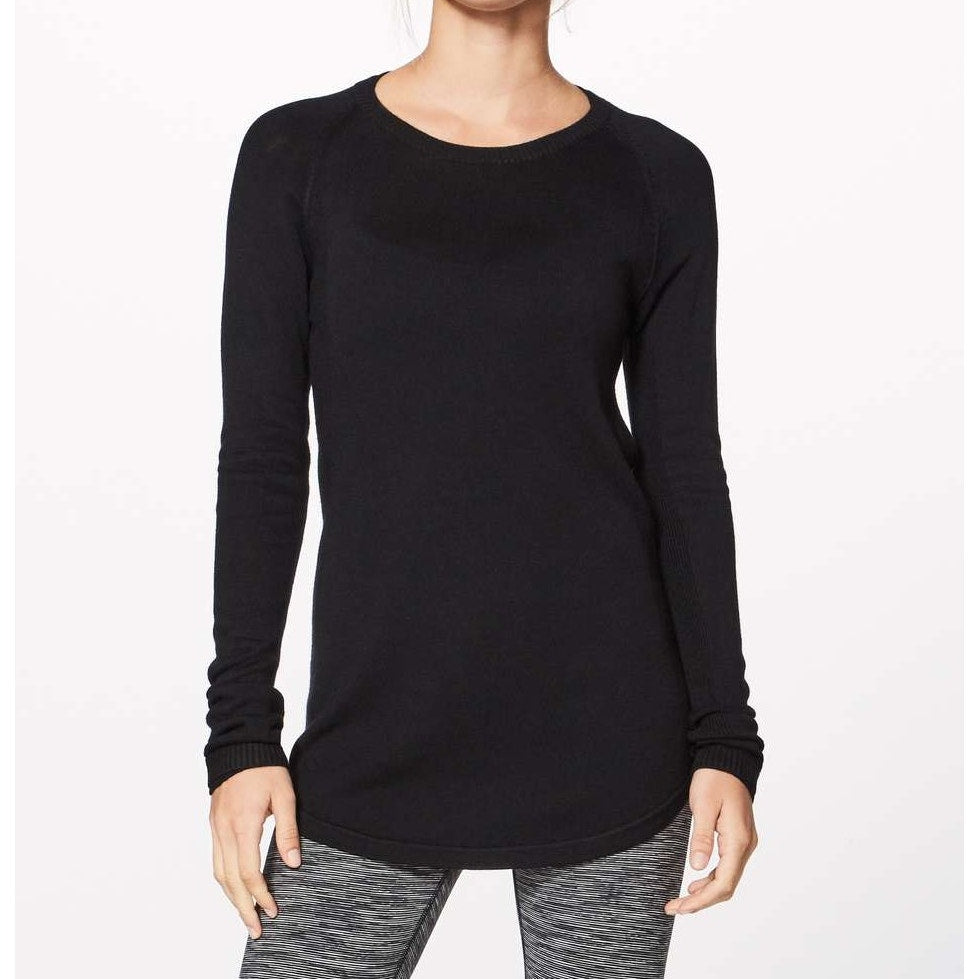 Lululemon Be Bold Backbend Cashmere Blend Long Sleeve Thumbhole Sweater Black S