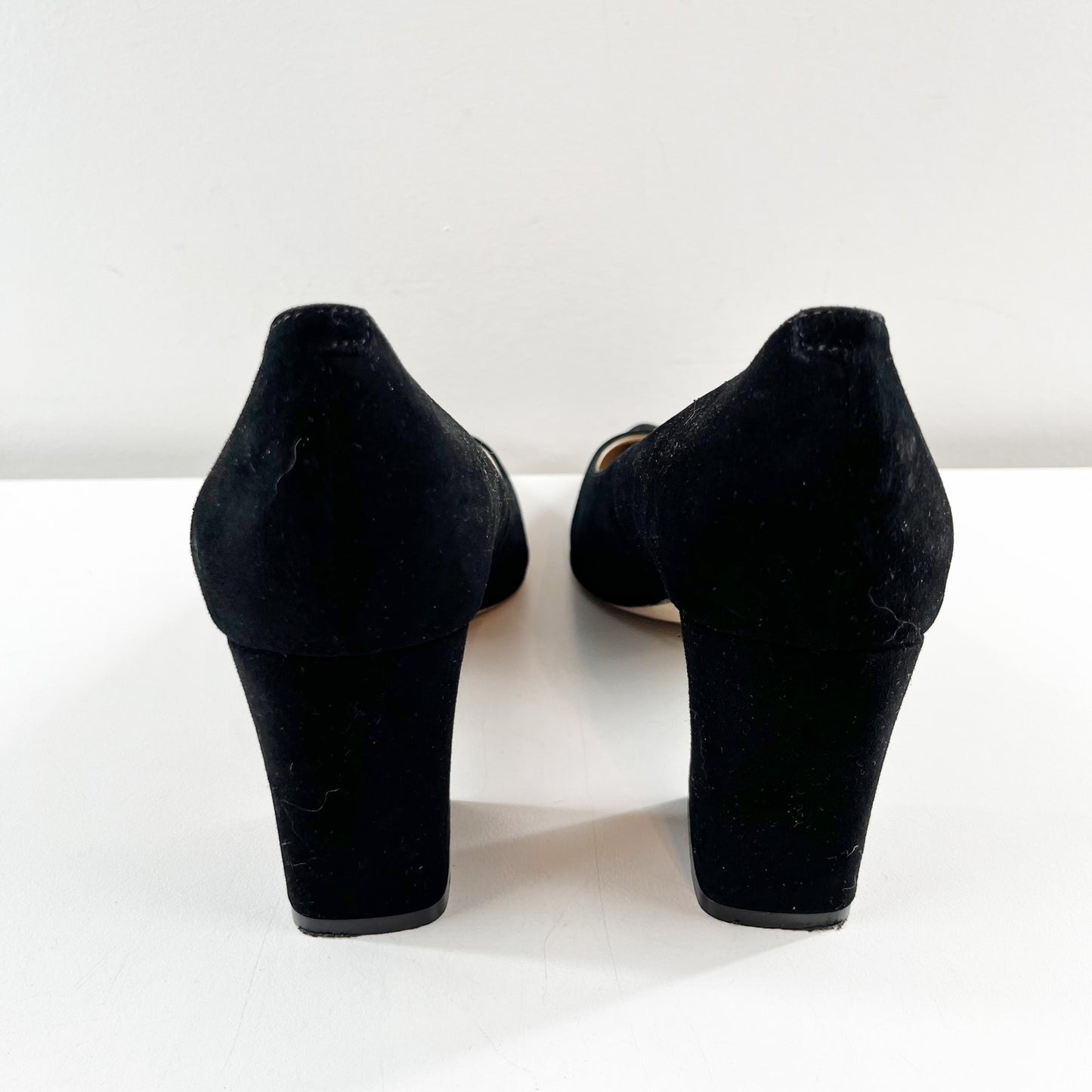 Marc Fisher Zala Pointed Toe Suede Block Heel Pumps Black 7