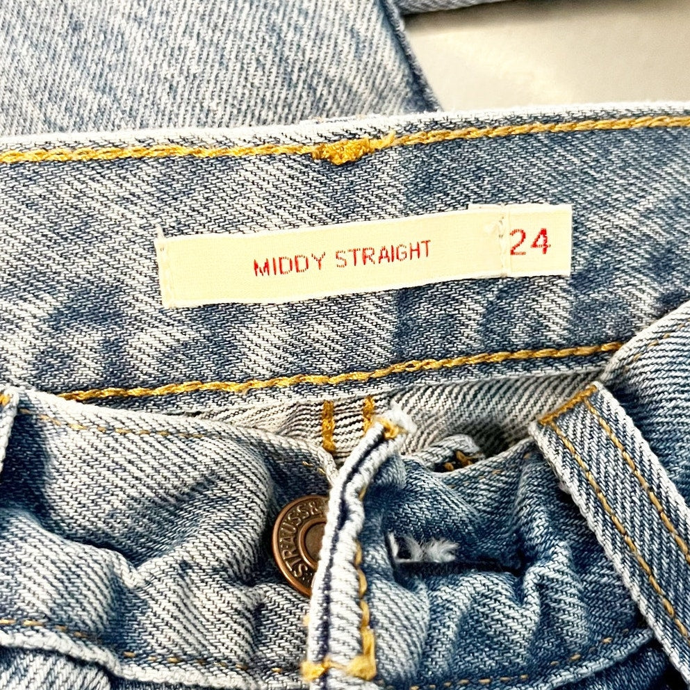Levi's Middy Mid Rise Straight Leg Jeans Blue 24