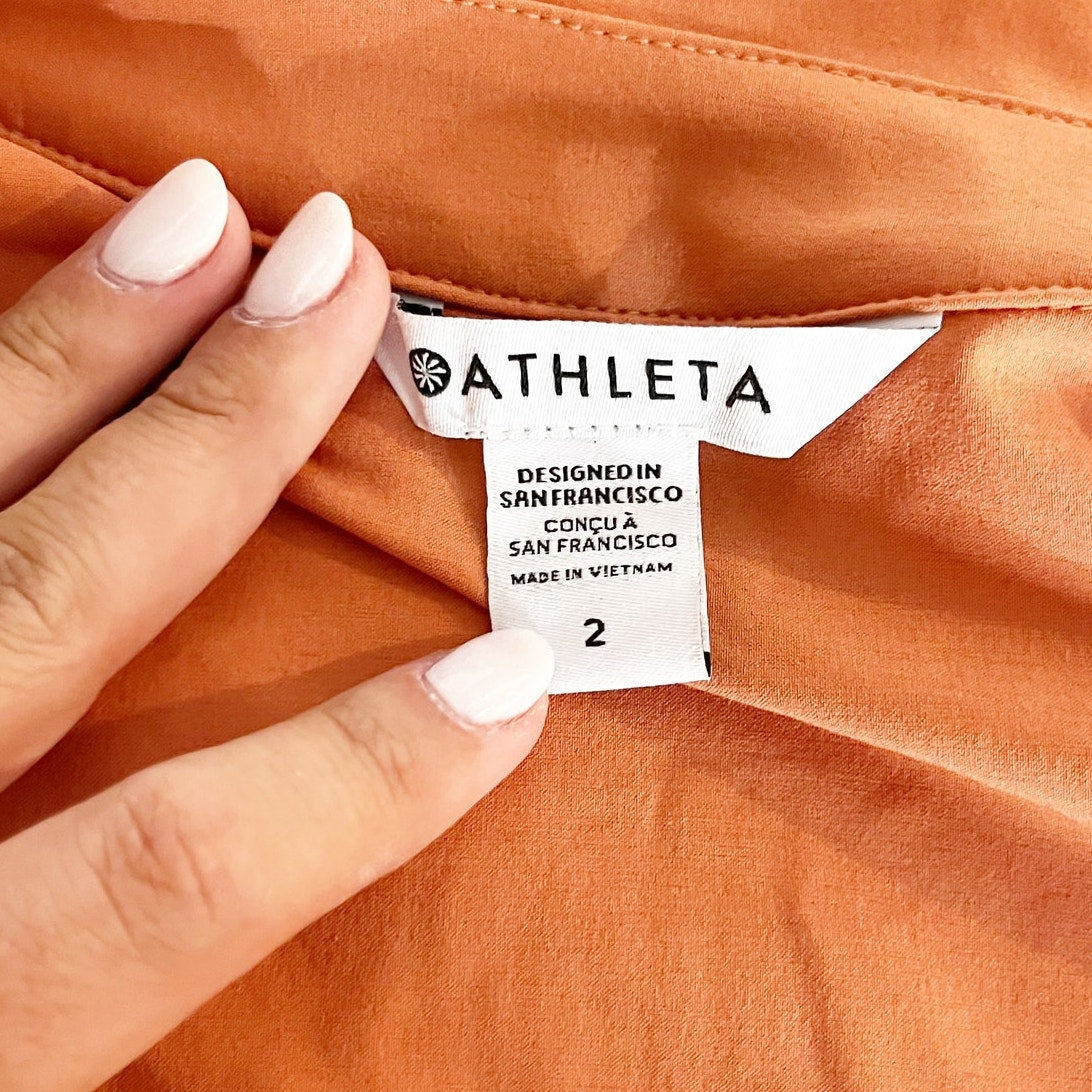 Athleta Brooklyn Sunbaked Clay Orange Sleeveless Shorts Romper 2