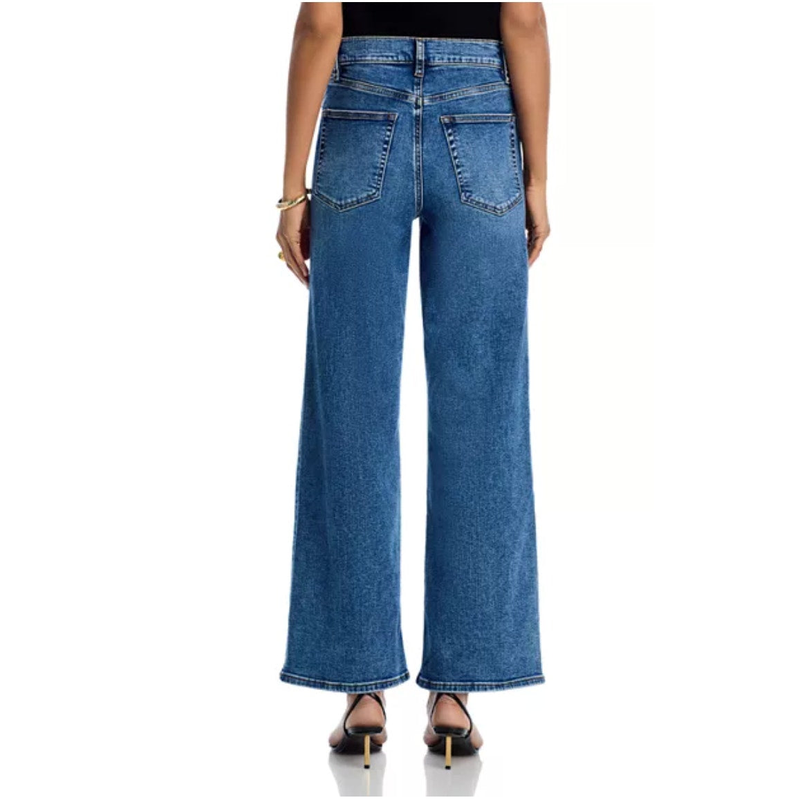 FRAME Le Slim Palazzo Mid Rise Wide Leg Jeans in Canals Blue 26 / 2