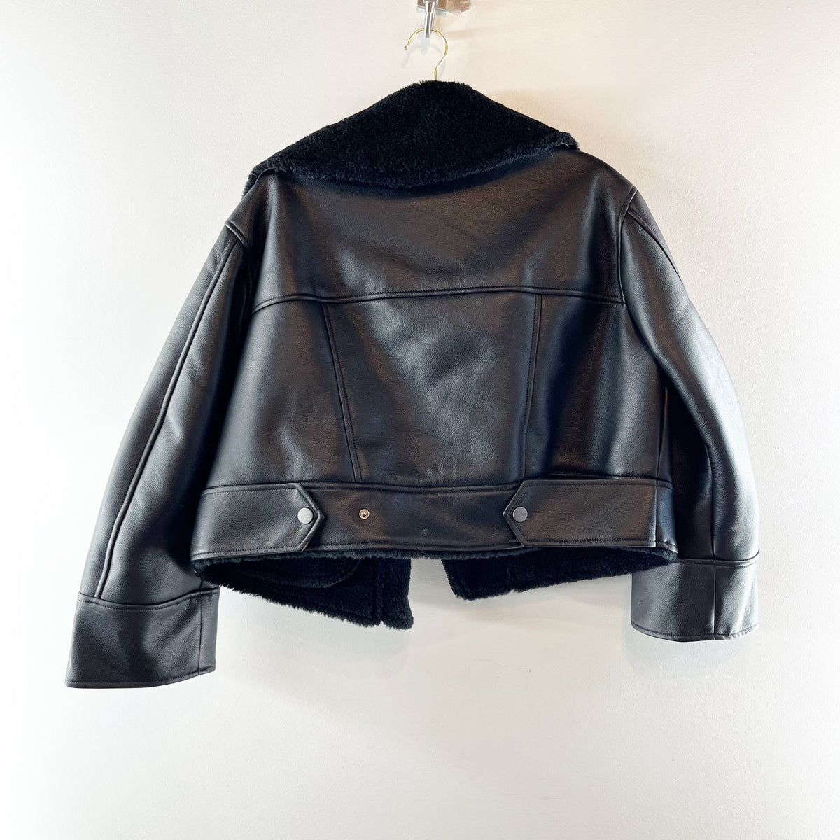 UGG Finnian LuxeFluff Moto Jacket Black XS