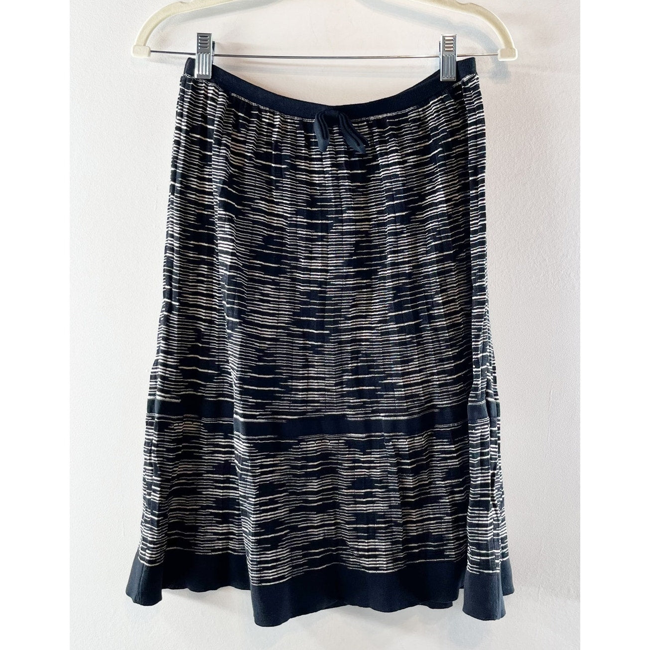 Missoni Knit Striped A Line Sweater Skirt Black White 12