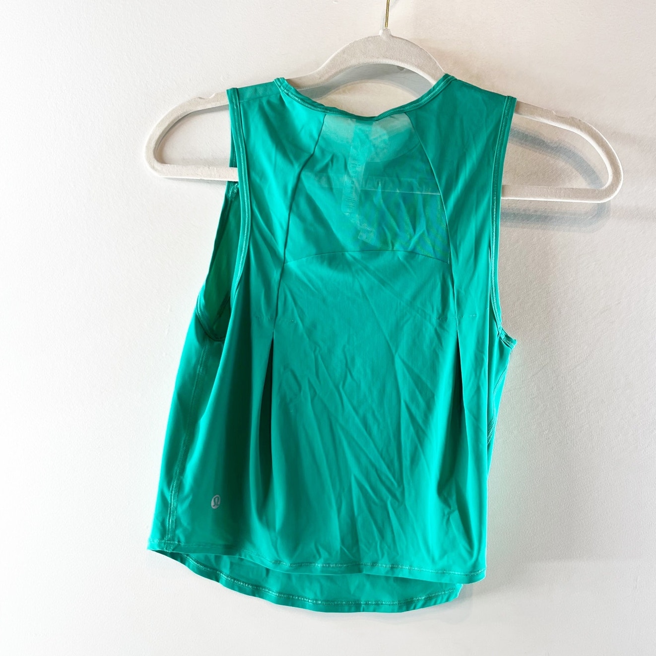 Lululemon Sculpt Mesh Panel Cropped Tank Top w/ Reflective Maldives Green 0
