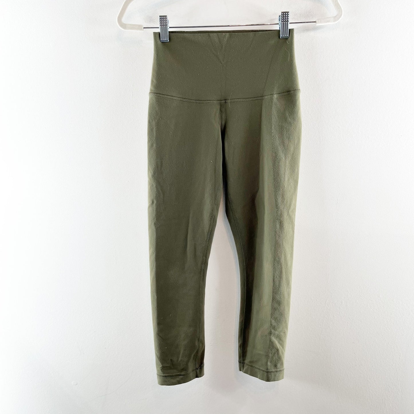 Lululemon Wunder Train Cropped Leggings Olive Green 6