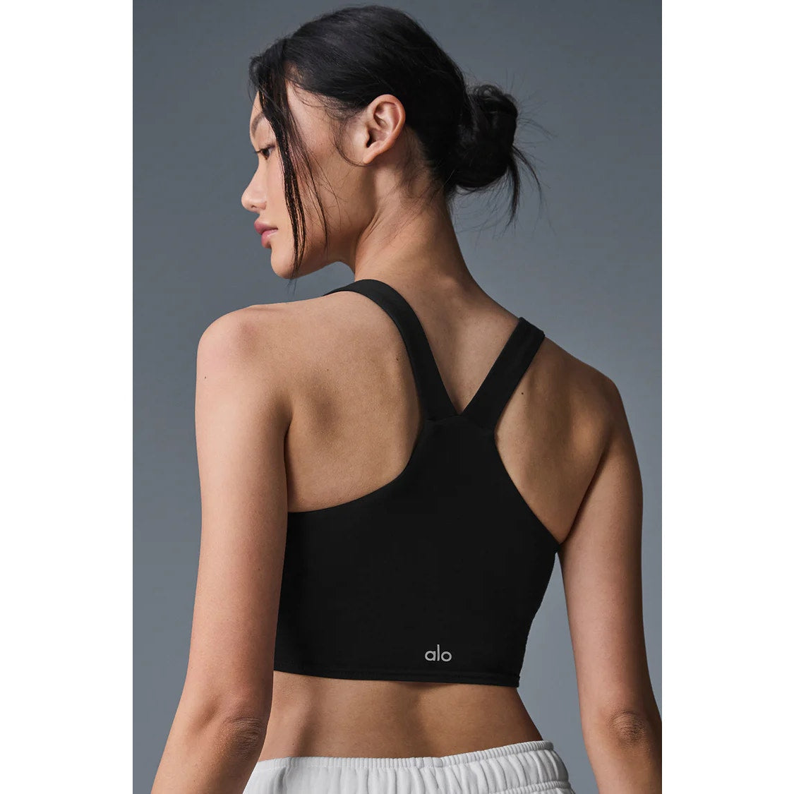 Alo Yoga Airbrush Real V-Neck Bra Tank Top Black Small