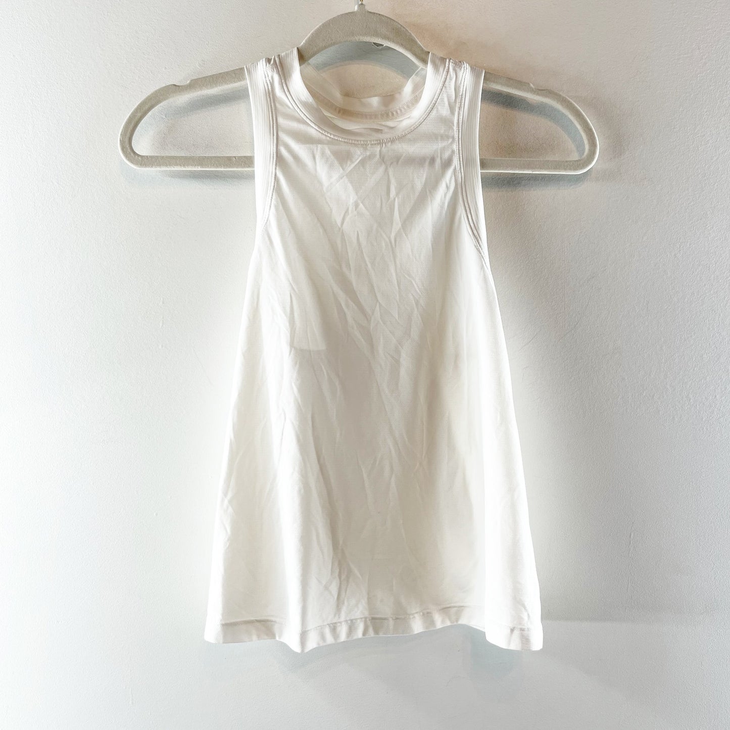 Lululemon Jersey Training High Neck Muscle Tank Top White 4