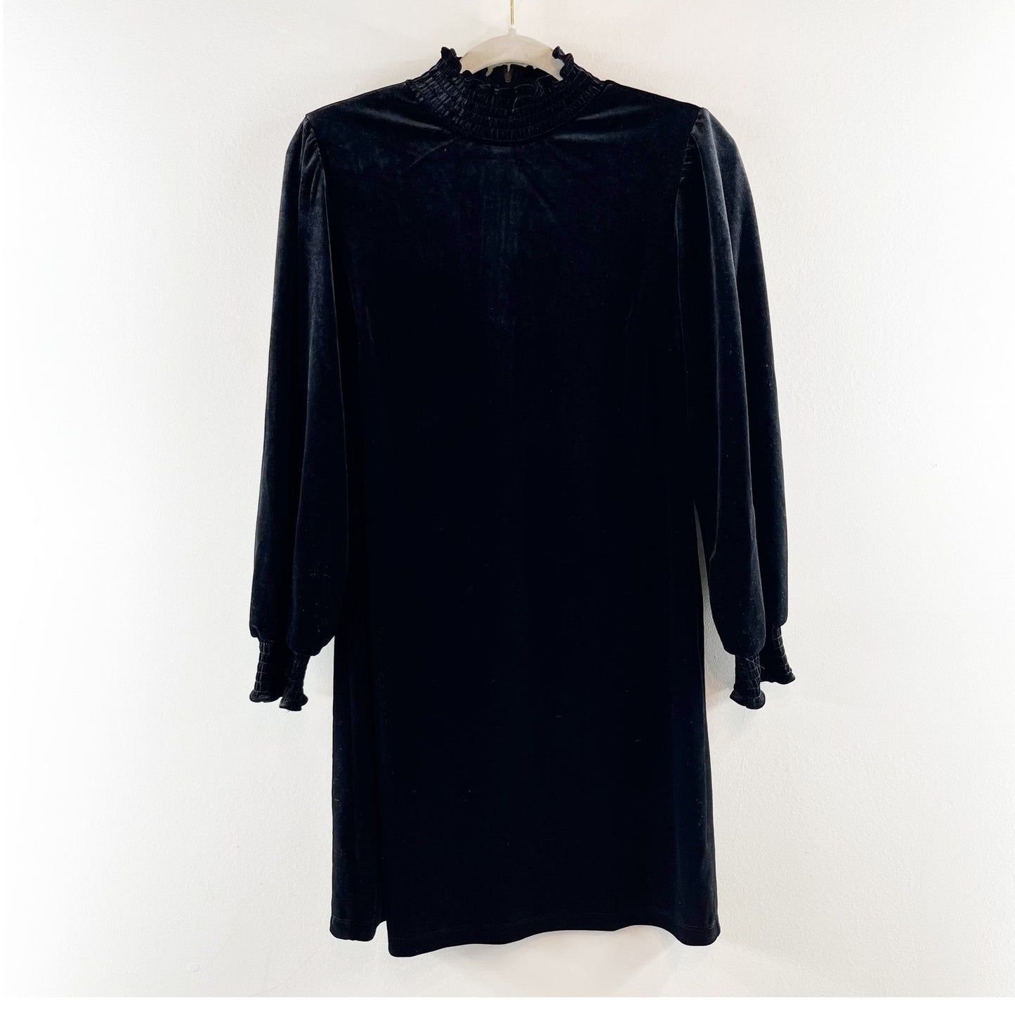 Sanctuary Lost and Love Turtleneck Velvet Mini Dress Black Small