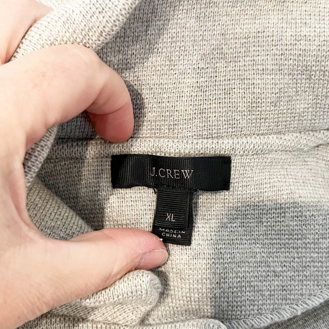 J. Crew Merino Wool Long Sleeve Sweater Blazer Heather Dusk Gray XL