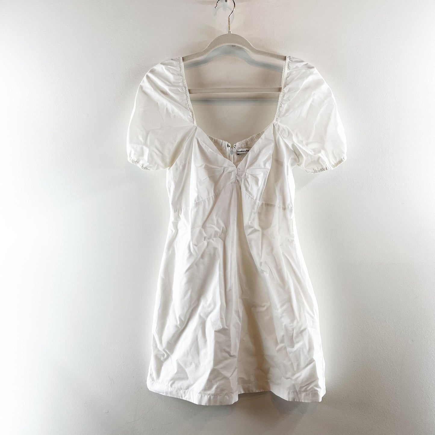 Abercrombie & Fitch Puff Sleeve Sweetheart Neckline Mini Dress White Medium