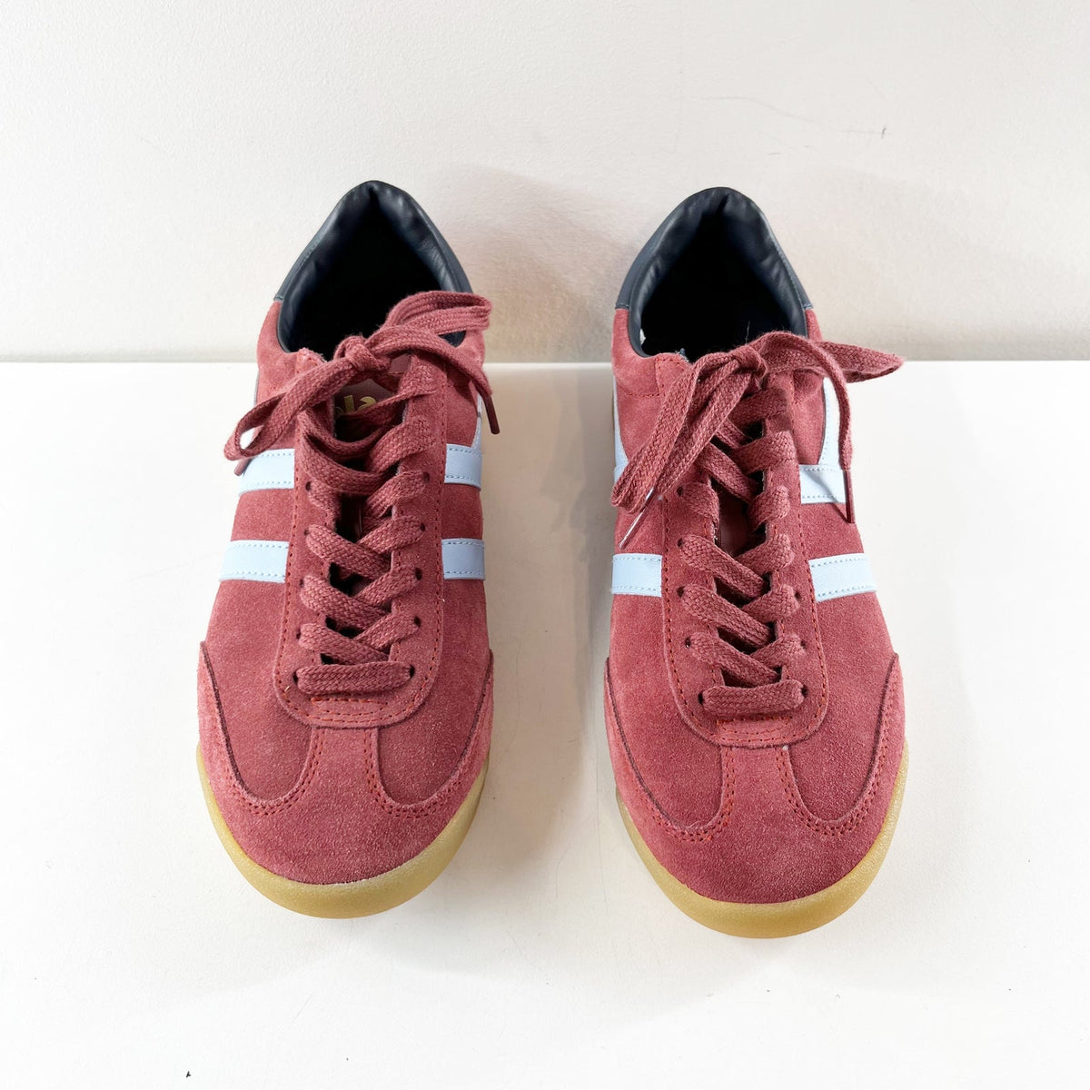 Gola Classics Torpedo Calf Suede Low Top Trainers Sneakers Red 7.5