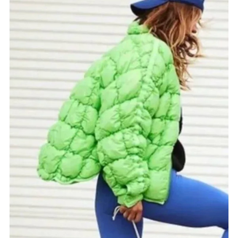 Free People Movement Scrunchy Glossy Pippa Packable Puffer Jacket Lime Green S