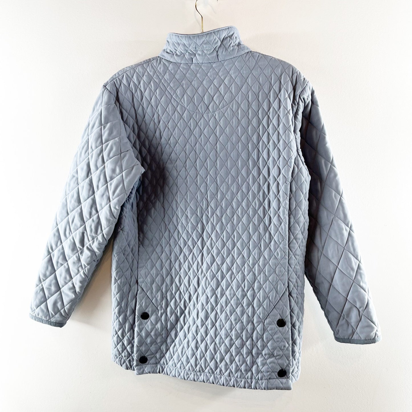 Barbour Lulworth Quilted Long Sleeve Full Zip Jacket Coat Light Blue 8