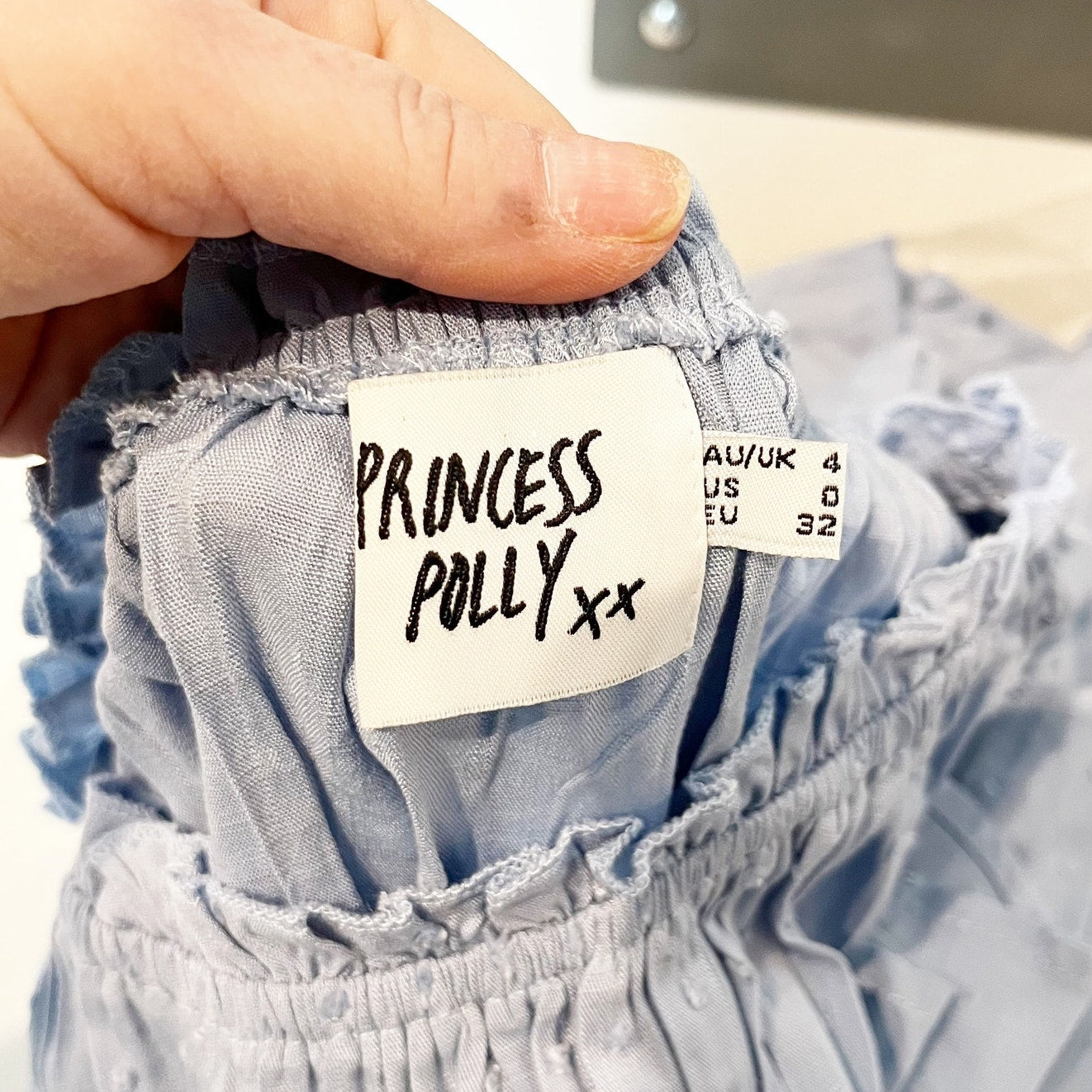 Princess Polly Love Galore Ruffle Romper Blue 0